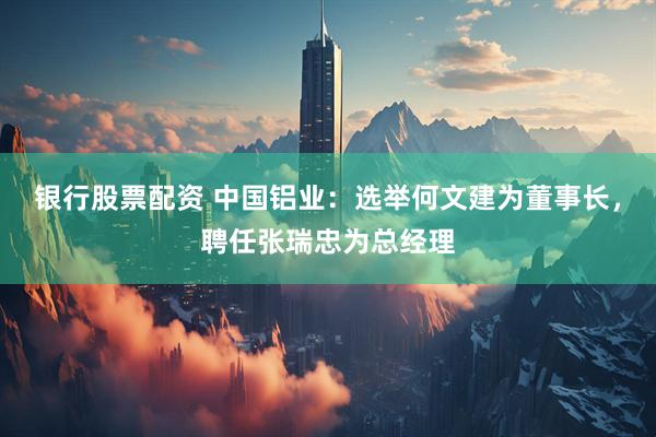 银行股票配资 中国铝业：选举何文建为董事长，聘任张瑞忠为总经理
